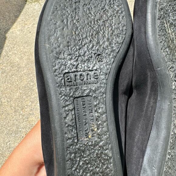 Arche Laius Ballerina Flat in Black Nubuck Suede Size 39 / US 9 - Picture 11 of 11